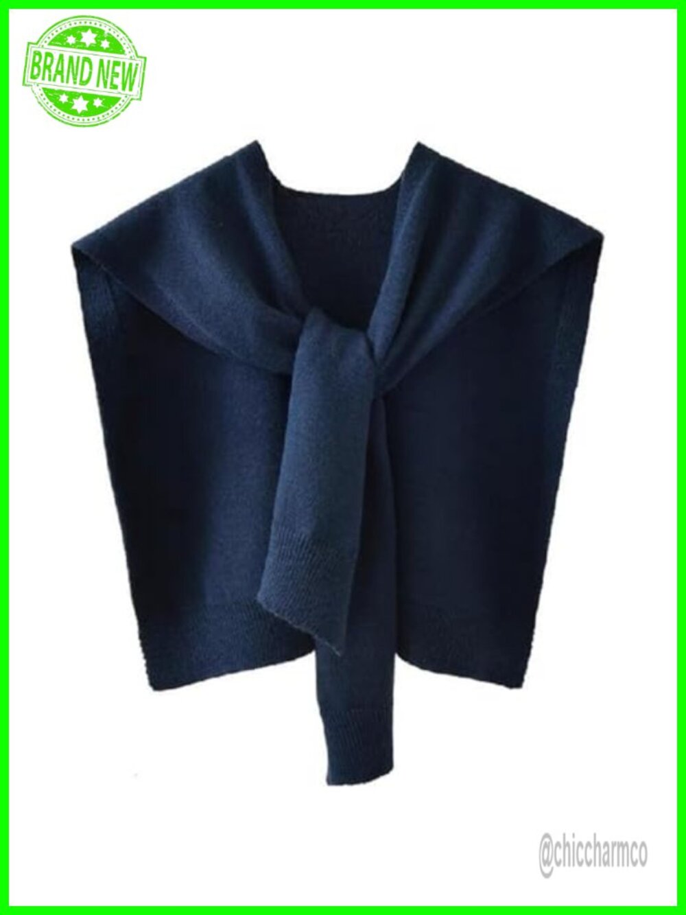 Sweater Shawl Wrap Knitted Tie Up Knotted Shoulder Cape Casual Scarf Top